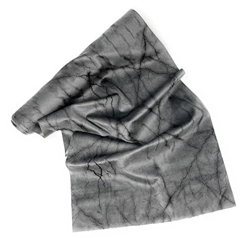 Moderno camino de mesa en diseño de mármol, 28 x 150 cm, mantel estrecho de terciopelo (gris jaspeado) Cover