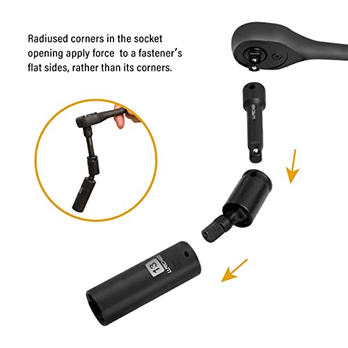 Llndei 1/4”Drive Impact Socket Set, 52 Pcs Mechanic Tool Set With 72-Tooth Ratchet & Adapter, Cr-V, Metric And Sae Sockets With Storage Tool Kit For Household & Automotive Repair & Diy Project #TOP7
