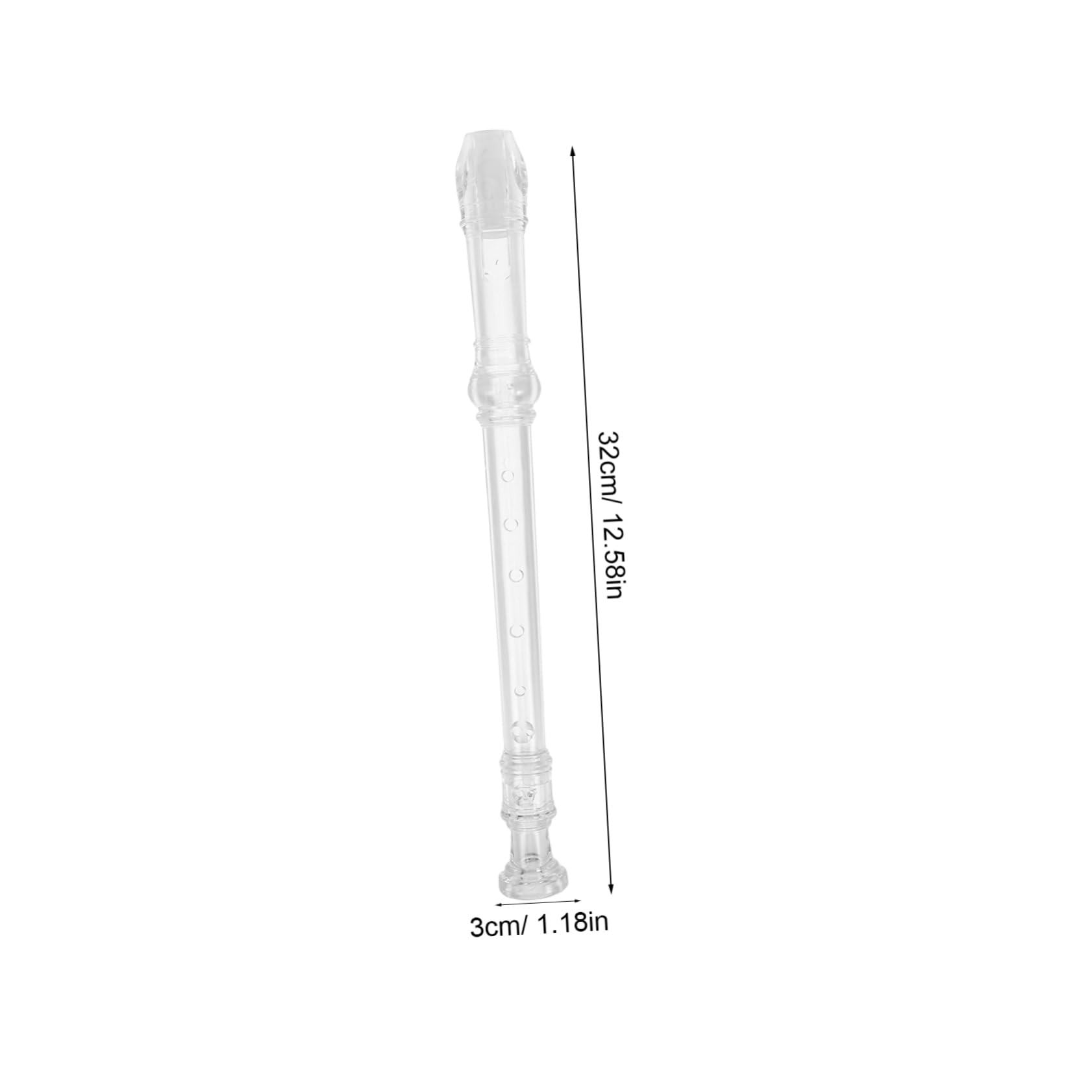 Parliky 1 Set Soprano Recorder Transparent Flute Instrument for Music Practice Sound for Classroom