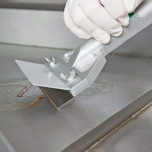 Rascador comercial para parrilla y plancha con 4 cuchillas de acero inoxidable, limpiador de horno de pizza resistente para cocina y cocina al aire libre