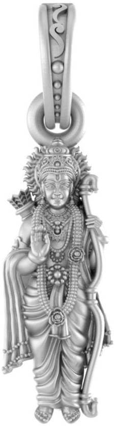 Pendentif argent sterling 925 Bhagwan Shri Ram un bijou de grande taille ciselé