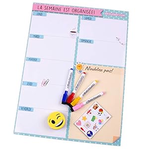 Aeioubaby.Com Magnetischer Wochenplaner Kühlschrank Französisch 43x32cm