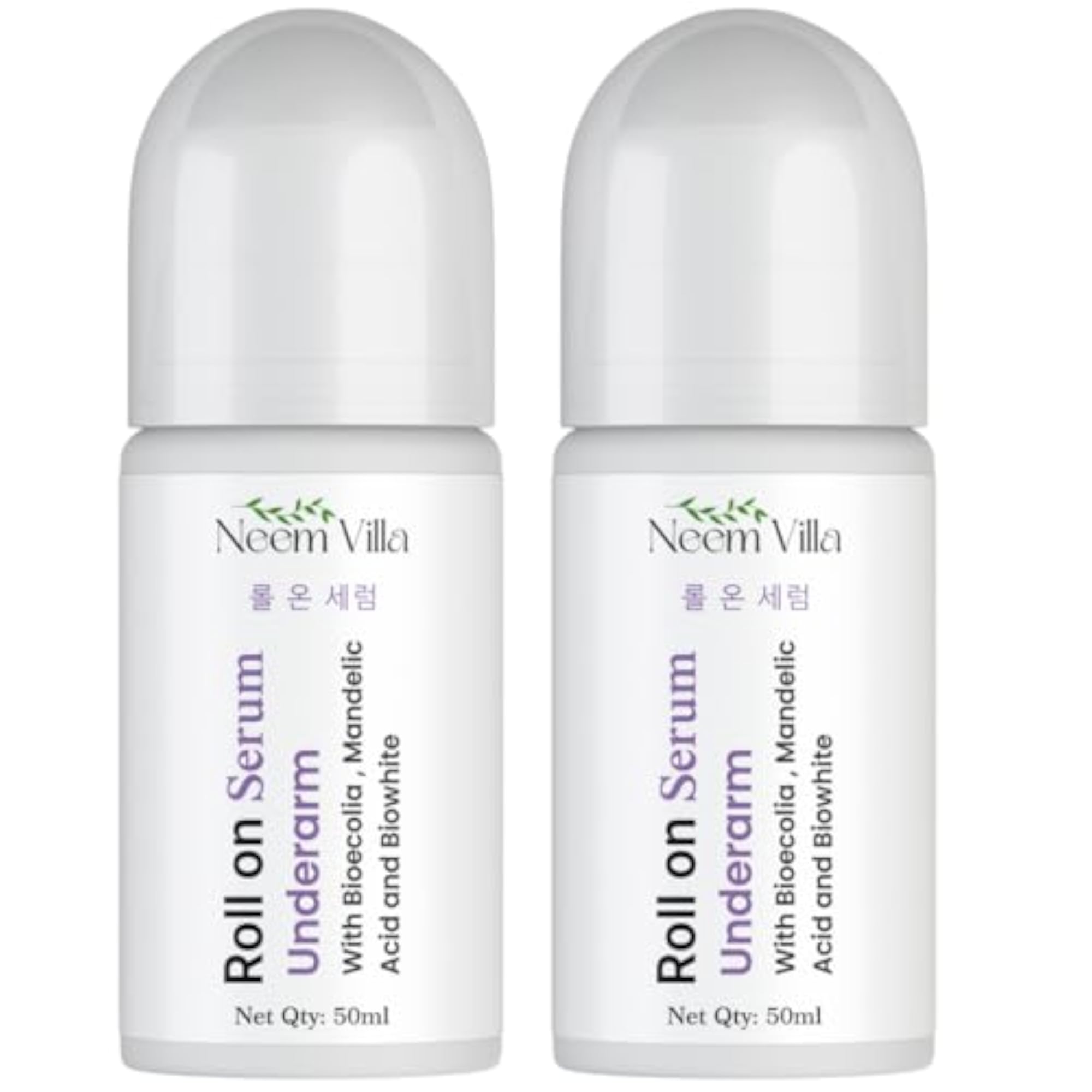Neem Villa Clear Aura Roll On Serum Deodorant for Women & Men, Long Lasting