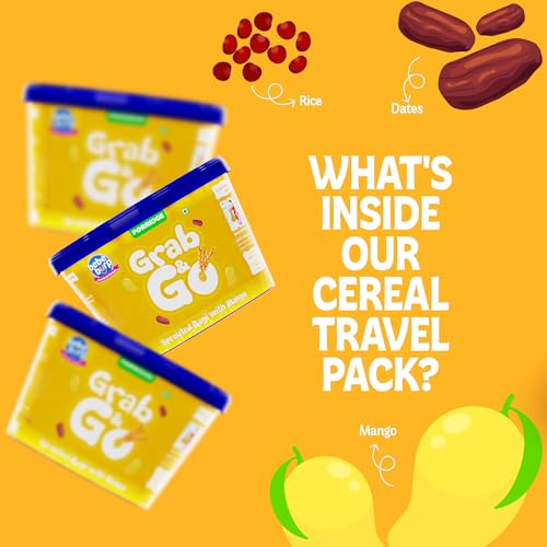 Image of Bebe Burp Travel Pack Grab & Go | Sprouted Ragi with Mango | No Preservatives No Salt | Lightly Sweetened with Date Powder | Made with Ragi, 30gm each (Pack of 4)| 120gms