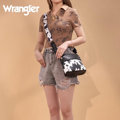 Image of Wrangler 3PCS Purses for Women Tote Bag Crossbody Handbag and Wallet Set with Guitar Strap