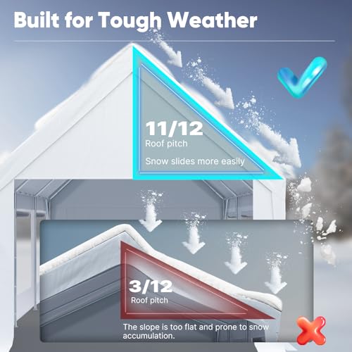 image for Quictent Heavy Duty 10x20 ft Carport Canopy with High Peak and Ventila