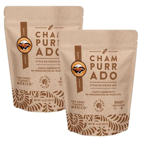 Champurrado Mexican Cinnamon Atole, 10 Ounce (Pack of 2), Creamy and Rich Cinnamon Beverage Mix made with Fair Trade Cacao and Spices by La Monarca Bakery Cover