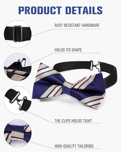 Image of Hercicy 20 Pcs Bow Ties for Men Pre Formal Satin Bowties Set with Adjustable Neck Band for Wedding Party Favors