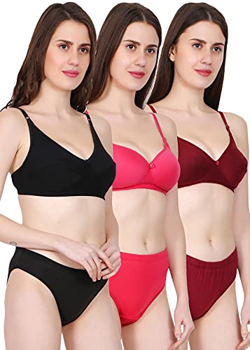Image of Love Maker Women Cotton Padded Bra Panty Set Stylish Lingerie Set Soft and Comfortable Fabric Sexy Lingerie