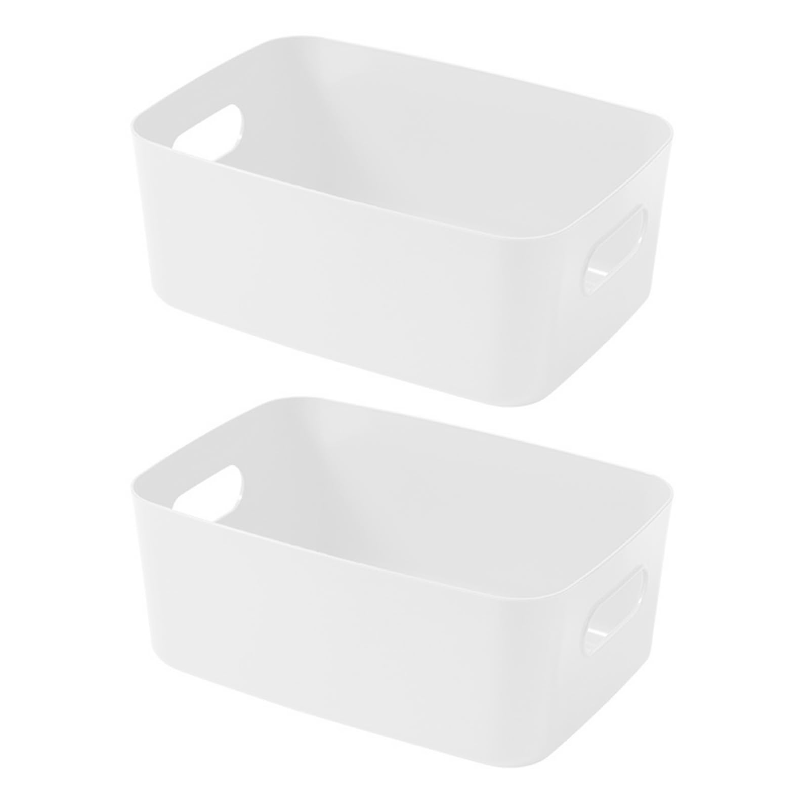 Glifora 2Pcs Desktop Storage Boxes - Stationery Storage Bins with Handles, Cosmetic and Snack Storage Box Organiser for Kitchen, Bathroom and Toiletries