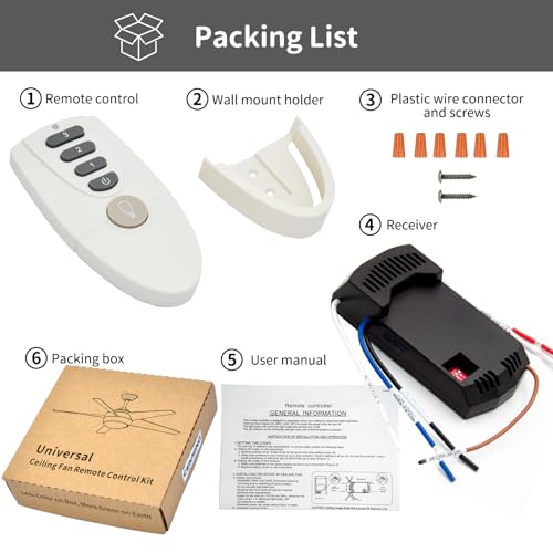 Cenming FAN28R FAN-51T Fan-51T Universal Ceiling Fan Remote Control Kit thumb #6