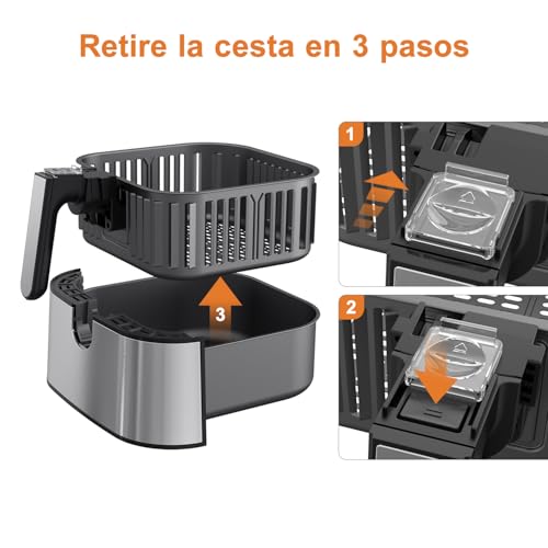 Cesta de Repuesto para Freidora de Aire Innsky de 5,5 l para Air Fryer Innsky, Cesta para Freír Antiadherente, Apta para Lavavajillas, IS-EE004,Solo compatible con la freidora de aire Innsky - imagen 3
