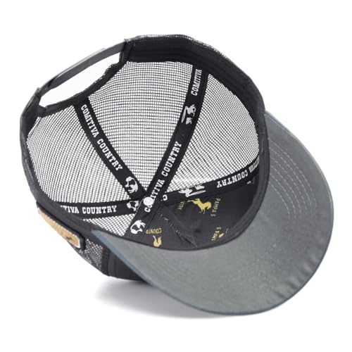 Boné Trucker Linha Country Telinha Medalha De São Bento (cinza)