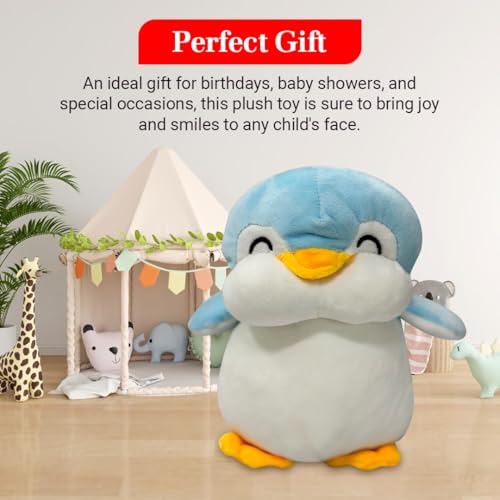 Image of ADORA Penguin Soft Toy Plush for Kids | Super Soft Penguin Teddy Bear | Cute & Huggable Stuffed Animal Toy for Boys & Girls Blue & White Plush Toy