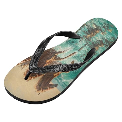 Burbuja Horses Galloping in The Sea Flip Flops for Women Men, Soft Thong Sandals Rubber Slippers for Pool Beach Essentials2