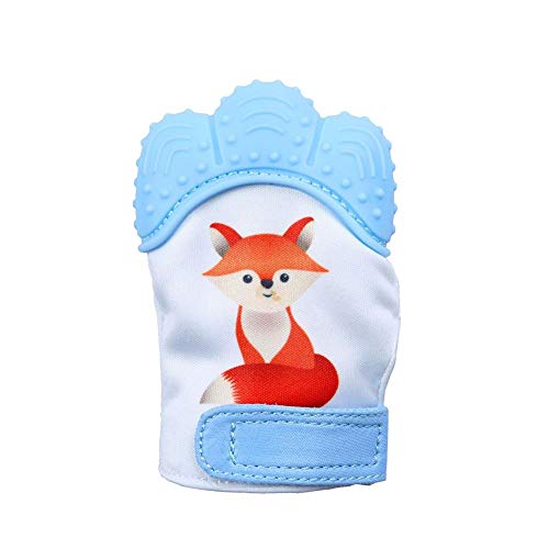 Preisvergleich Produktbild Eternitry Kinderkrankheiten Handschuh Babyhandschuh Silikon Anti-Biss Mitt Handschuhe Spielzeug Fox Printed Beißring Infant Kinder Spielzeug Mädchen Kaut Schnuller Alter 3-12 Monate