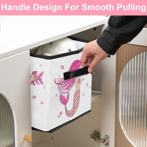 Boîte de rangement pliable rose sirène pour placard - 7