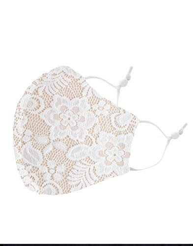 Kiyonna Masker-Aid: Lovely In Lace Womens Face Mask For Weddings And Special Occasions, Reusable, Breathable, Adult Face Mask For Men And Women, Adjustable Over Ear Band, Washable 4-Ply #TOP16