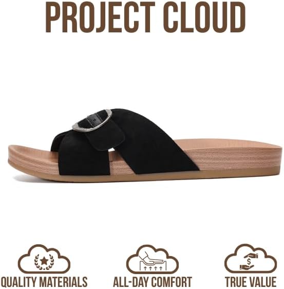 Project Cloud Womens Sandals - Adjustable Buckle Sandals for Women 2026 with Plush Insole - Lightweight & Non Slip Slides for Women Footwear (Beaming) - Image 3