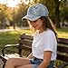 Rhinestone Denim Baseball Cap for Women Fashion Sun Hat Metal Buckle Adjustable Bling Diamond Traveling Hat (US, Alpha, One Size, BlueFox)
