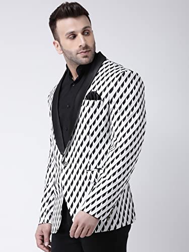 Image of hangup Regular Blazer for Men, Color White, Size 36 (New D115TuxedoBlazer)