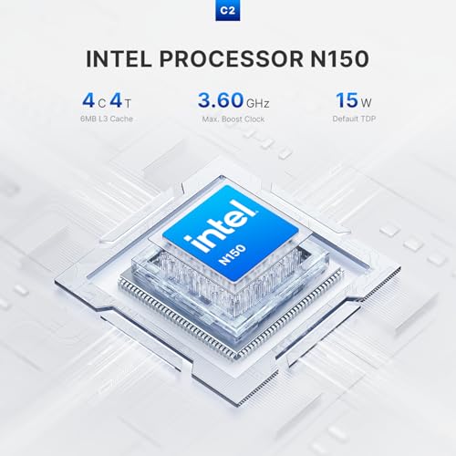 Image of C2 Dual 1G LAN Mini PC Intel N150 3.6GHz, 12GB LPDDR5 512GB NVMe SSD, 4K Triple Displays (HDMI x2, DP), Wi-Fi 5, BT 5.0, Micro PC for Firewall, NAS, Home Server, Desktop Computers, Office