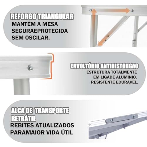 Image of Portable Folding Table, Folding Desk Briefcase for Camping Kitchen Study(90x60x70CM)