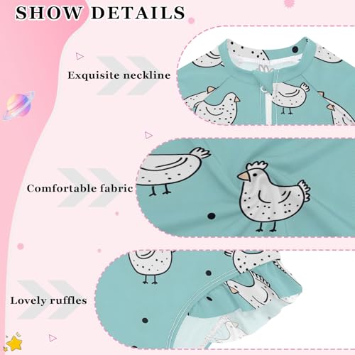 CHIFIGNO Quick Dry Girls Swimsuits One Piece Rashguard UPF 50+ Bathing Suit Kids Ruffles Swimwear4