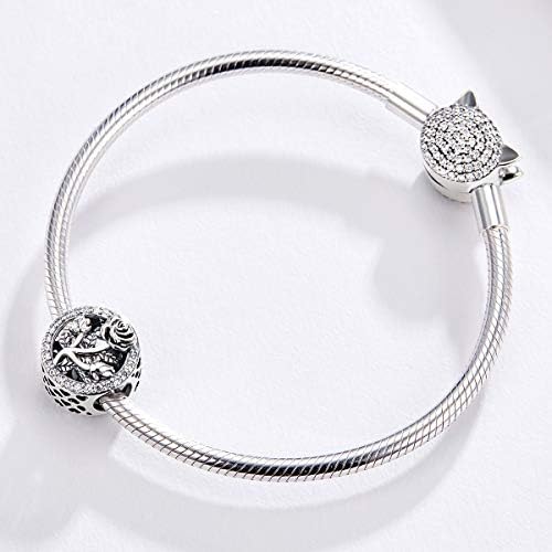Valentine's Day Rose Flower 925 Sterling Silver Charms for Bracelets Bead Charm Jewellery Gifts for Women Girls Mum Daughter Sister Wife Girlfriend Auntie Niece Best Friend
