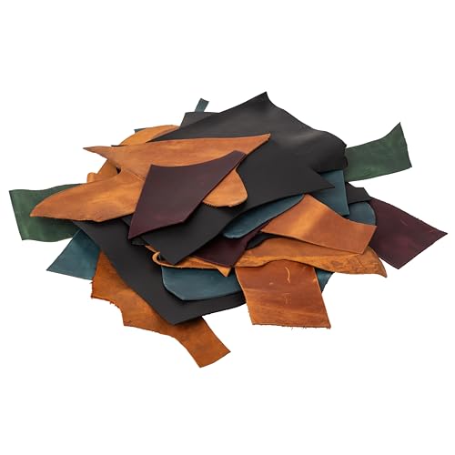 Shkira Leather Scraps in Assorted Colors - for Crafting, Sewing,