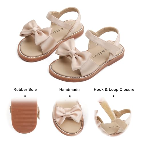Image of Felix & Flora Toddler Girl Sandals - Little Girl Easter Dress Shoes Lightweight Open Toe Beach Holiday Flats