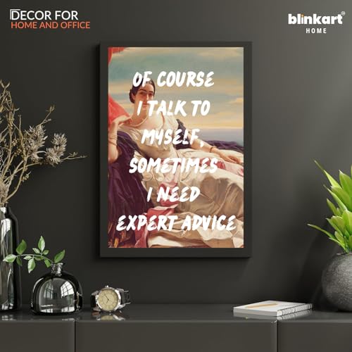 Image of BLINKART Framed Photo - Ofcourse I Talk | Altered Art Theme | Motivational & Inspirational Wall Art Poster for Home, Bedroom, Living Room, Office, Hotel & Gifting - 12x8 Inch