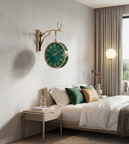 Image of Double-Sided Clock, Wall Hanging,Wall Clock, Outdoor, Antique Double-Sided Clock,Store Clock, Shop, Cafe, Table Clock, Interior, West Coast (Clock)