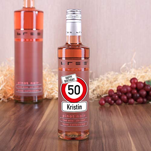 Herz & Heim® Kleines Weingeschenk zum Geburtstag mit persönlichem Aufdruck im Verkehrszeichen Etikett - kleiner Bree… - Image 3