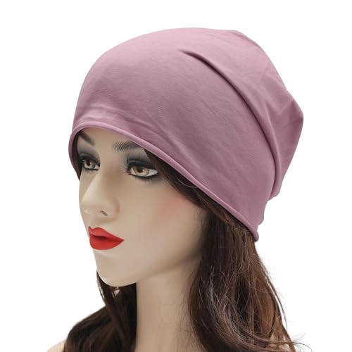 Image of ZLYC Cotton Thin Slouchy Beanie Hat for Men Women Fashion Soft Stretch Knit Skull Cap