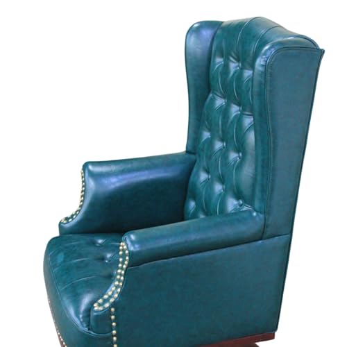Image of High Back Leatherette & Wooden Office Chair | Revolving & Height Adjustable | Director and CEO & Executive Chair | 5-Year Warranty & Free Assembly | Green Color - (111012248)