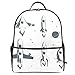 Mochila de lona con diseño de cohete gris con diseño de nave estelar, para niños, niñas, niños y estudiantes