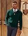 PJ PAUL JONES Men's Quarter Zip Pullover Sweaters Fall Fashion Casual Stretch Knit Half Zip Pullover for Holiday Golf Green 2XL