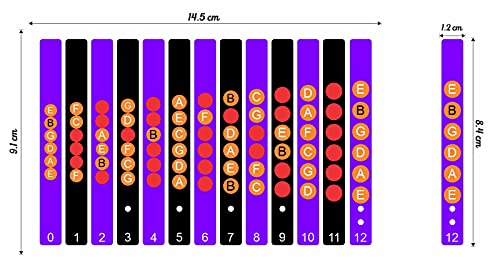 Image of KREEPO Guitar Fretboard Sticker Fingerboard Frets Note Chart Decals Beginner Learner Acoustic-Electric Guitar Sticker Multicolor(9.1cm X 14.5cm)