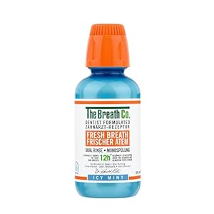 The Breath Co. Alcohol Free Mouthwash. Dentist Formulated Oral Rinse for 12 Hours of Fresh Breath, ICY Mint Flavour, 300 ml