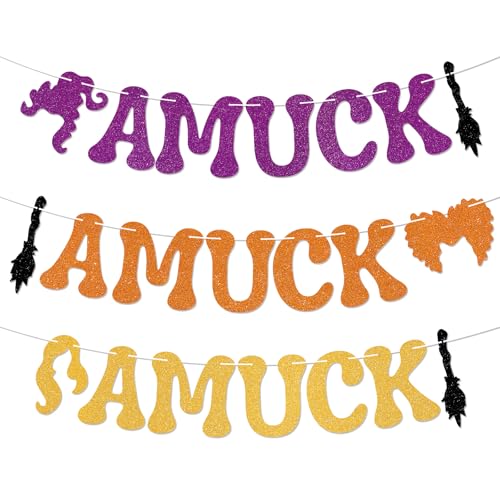Amuck Amuck Amuck Banner - Halloween Witch Party Decor Hocus Pocus Halloween Party Decorations