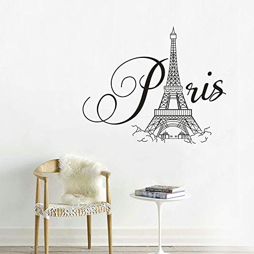 Dnven Eiffel Tower Wall Decals Paris Wall Stickers Vinyl Lettering For Walls Quotes Eiffel Tower Decors Removable Self Adhesive Murals For Bedrooms Girls Rooms Decorations 27 X 22 Inches #TOP2