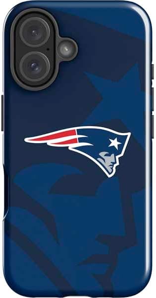 Skinit Impact Phone Case Compatible with iPhone 16 Plus - Officially Licensed NFL New England Patriots Black & White Design