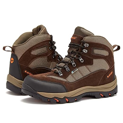 HI-TEC Skamania Mid WP Waterproof Men's Hiking Boots, New 2022 Model with High Performance Rubber Outsoles - Trail, Mountain and Backpacking Shoes - Dark Brown Tan, 10 Medium