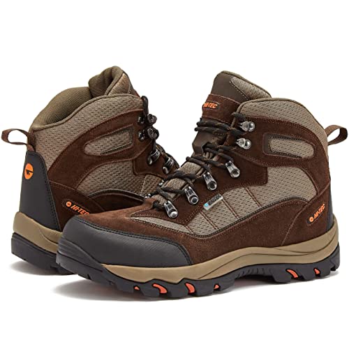 HI-TEC Skamania Mid WP Waterproof Men's Hiking Boots, New 2022 Model with High Performance Rubber Outsoles -Â Trail, Mountain and Backpacking Shoes - Dark Brown Tan, 11 Medium