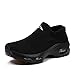 Zapatos Cuña de Deporte Mujer Zapatillas Deportivas para Correr Gimnasio Casual Caminar Transpirable Mesh Sneakers de Cojin de Aire Más Altos (Negro#1/40)