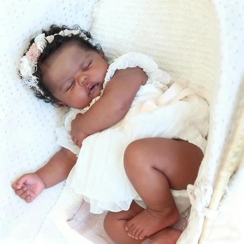 Muñeca Reborn Anano Negra 24 Pulgadas Realista miniatura 3