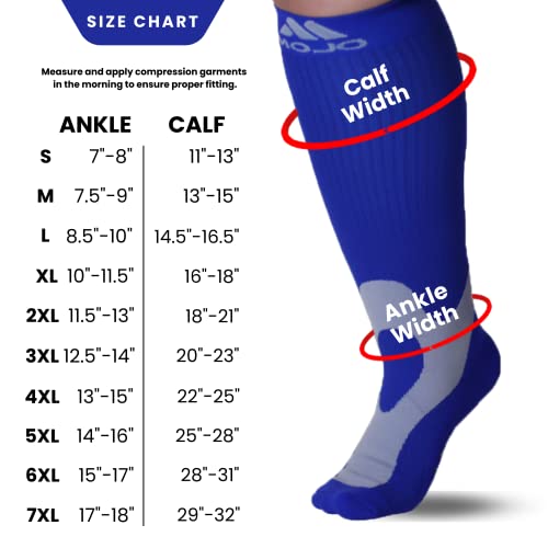 Mojo Compression Socks 20-30Mmhg Calf Compression Stockings Unisex Navy Xl #TOP1