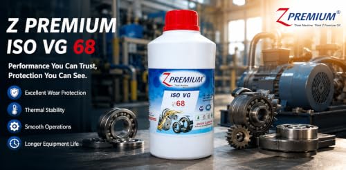 Image of ZPremium Industrial Lubrication Oil ISO VG 68 - Premium High-Performance Oil for Hydraulic Systems, Gearboxes, Bearings, Circulating Systems, Pumps & Industrial Machinery | 1 Litre (Pack of 1)