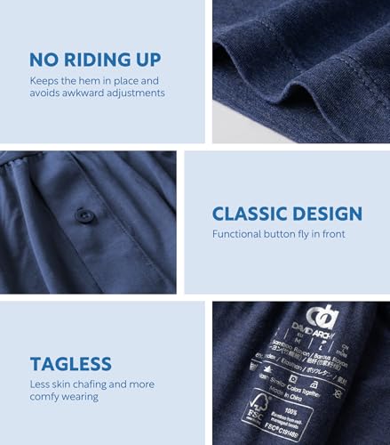 Image of DAVID ARCHY Mens Boxers Soft Rayon Made from Bamboo Boxers for Men Pack Loose Underwear Cooling Mens Boxer Shorts